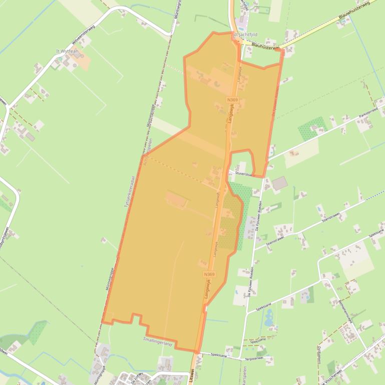 Kaart van postcodegebied 9233TS.