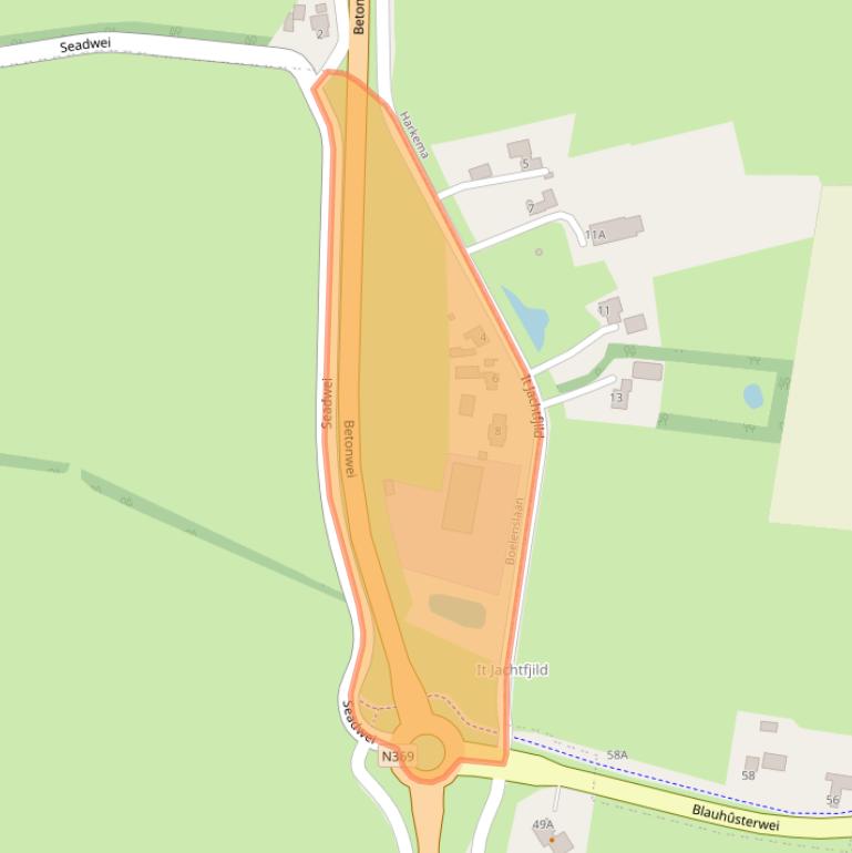 Kaart van postcodegebied 9233TT.