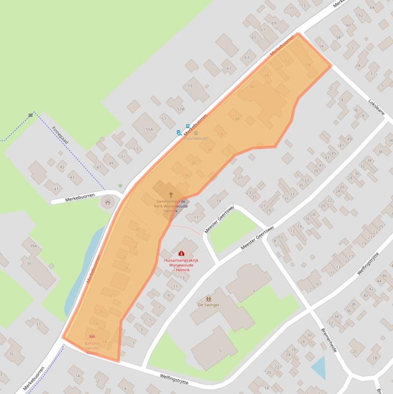 Kaart van postcodegebied 9241GG.