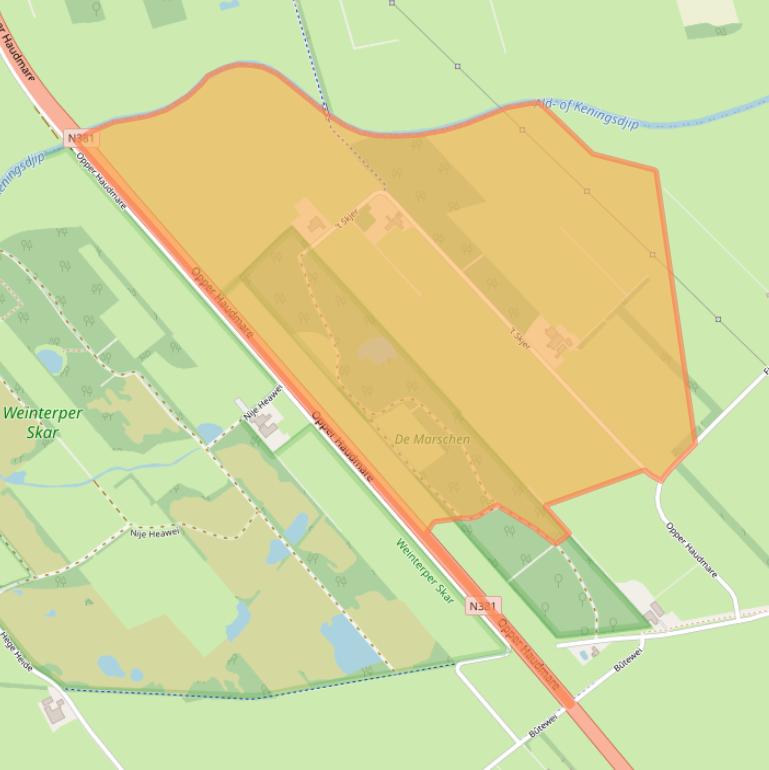 Kaart van postcodegebied 9241WG.