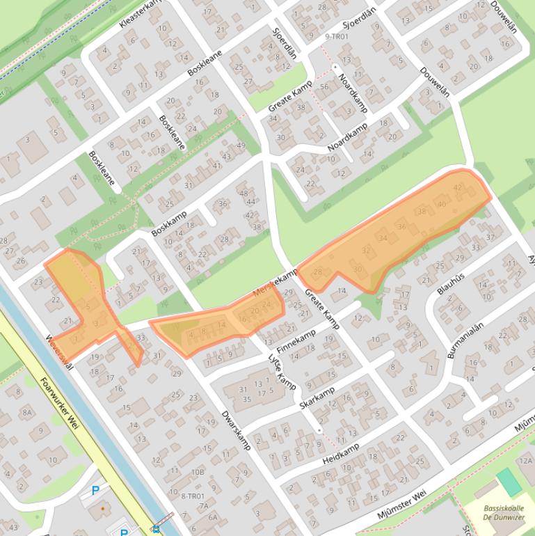 Kaart van postcodegebied 9243JD.