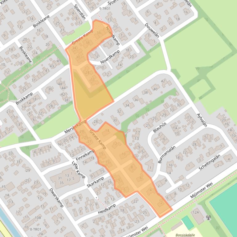 Kaart van postcodegebied 9243JE.