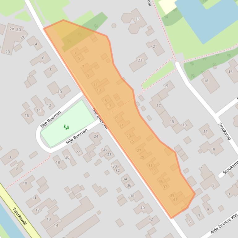 Kaart van postcodegebied 9243JP.