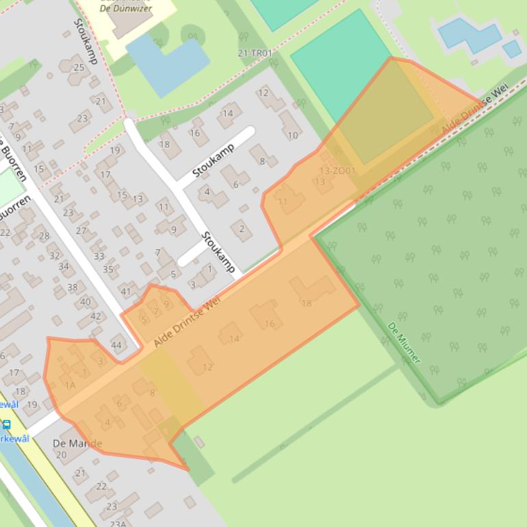 Kaart van postcodegebied 9243JS.