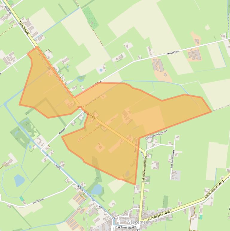 Kaart van postcodegebied 9243JX.