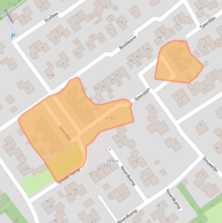 Kaart van postcodegebied 9243KS.