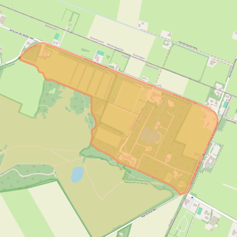 Kaart van postcodegebied 9243SH.