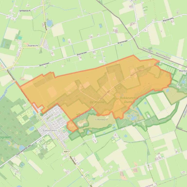 Kaart van postcodegebied 9243SK.