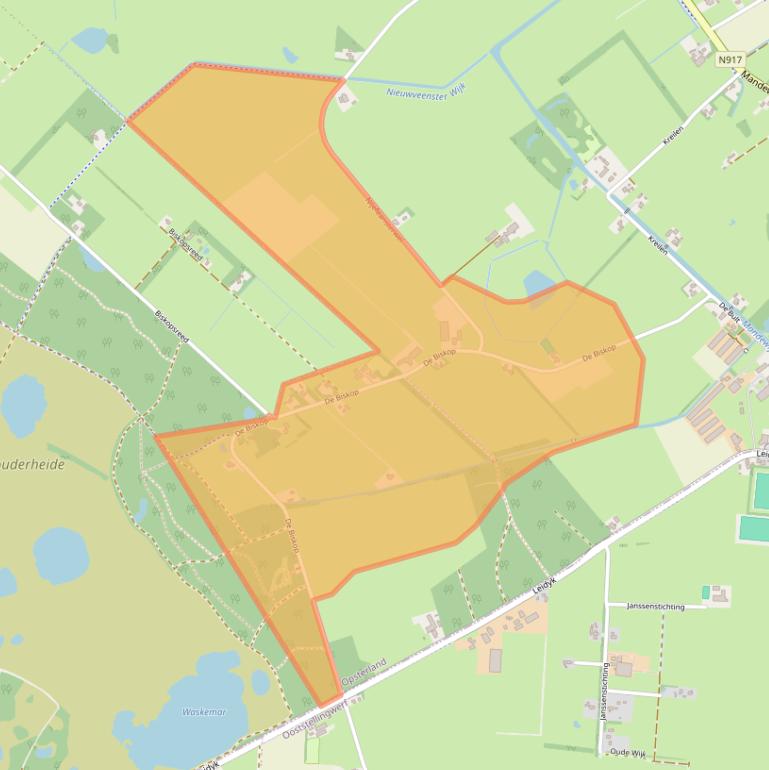 Kaart van postcodegebied 9243WG.