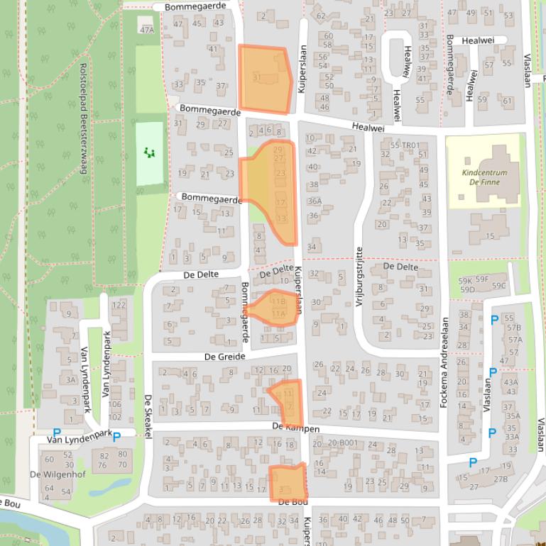 Kaart van postcodegebied 9244AS.