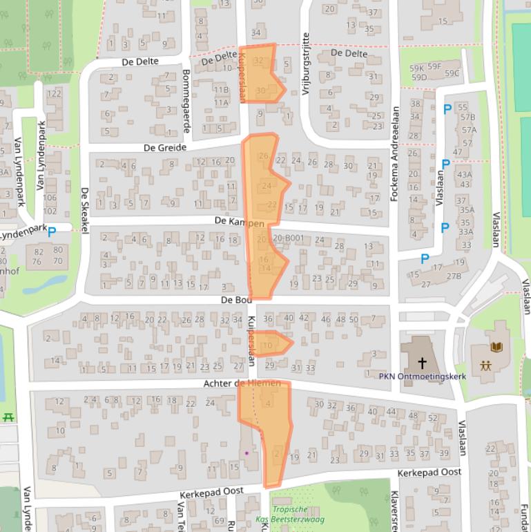 Kaart van postcodegebied 9244AT.