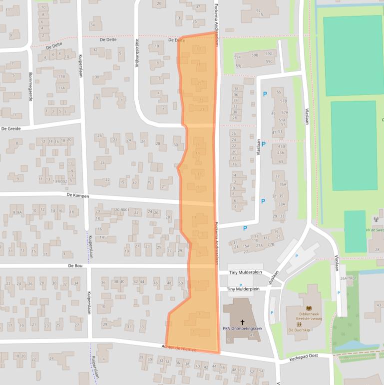 Kaart van postcodegebied 9244AX.