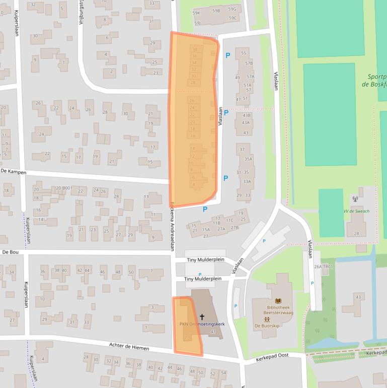 Kaart van postcodegebied 9244BA.