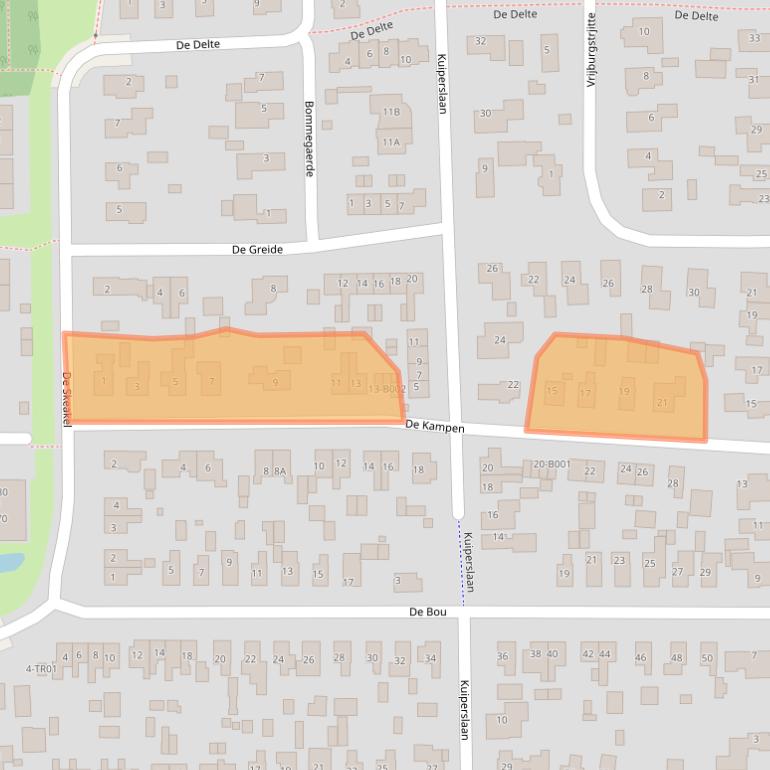 Kaart van postcodegebied 9244BH.