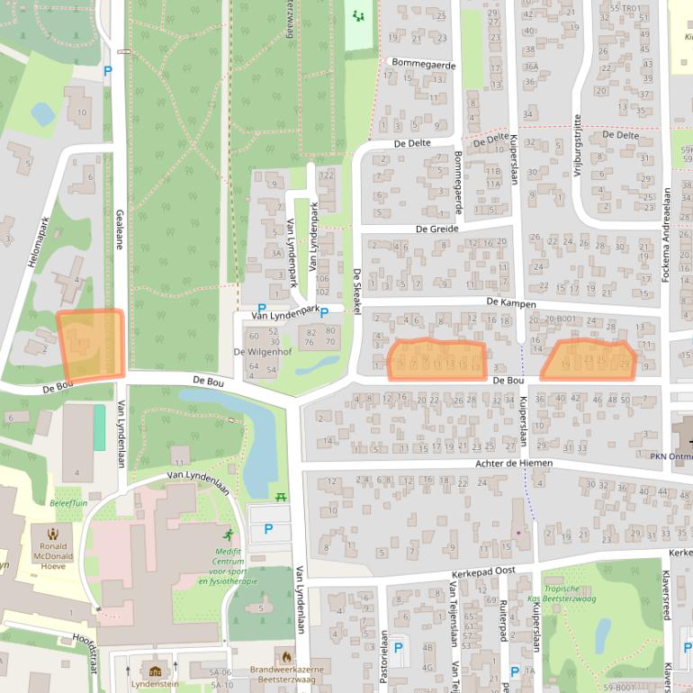 Kaart van postcodegebied 9244BL.