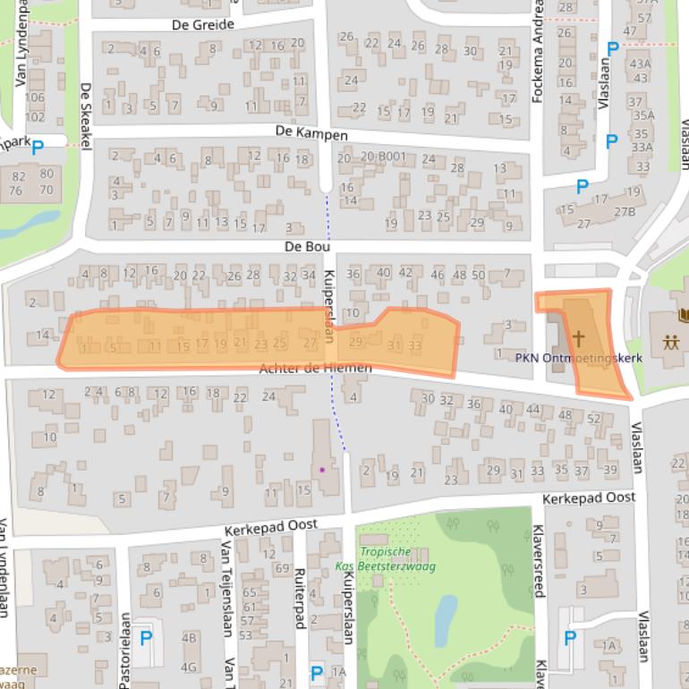 Kaart van postcodegebied 9244BP.