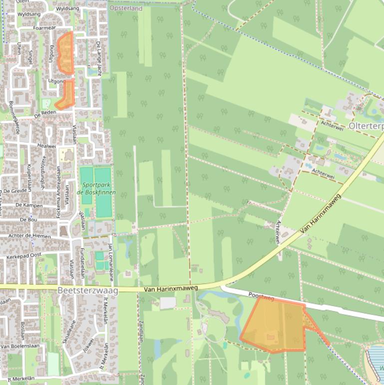 Kaart van postcodegebied 9244BZ.
