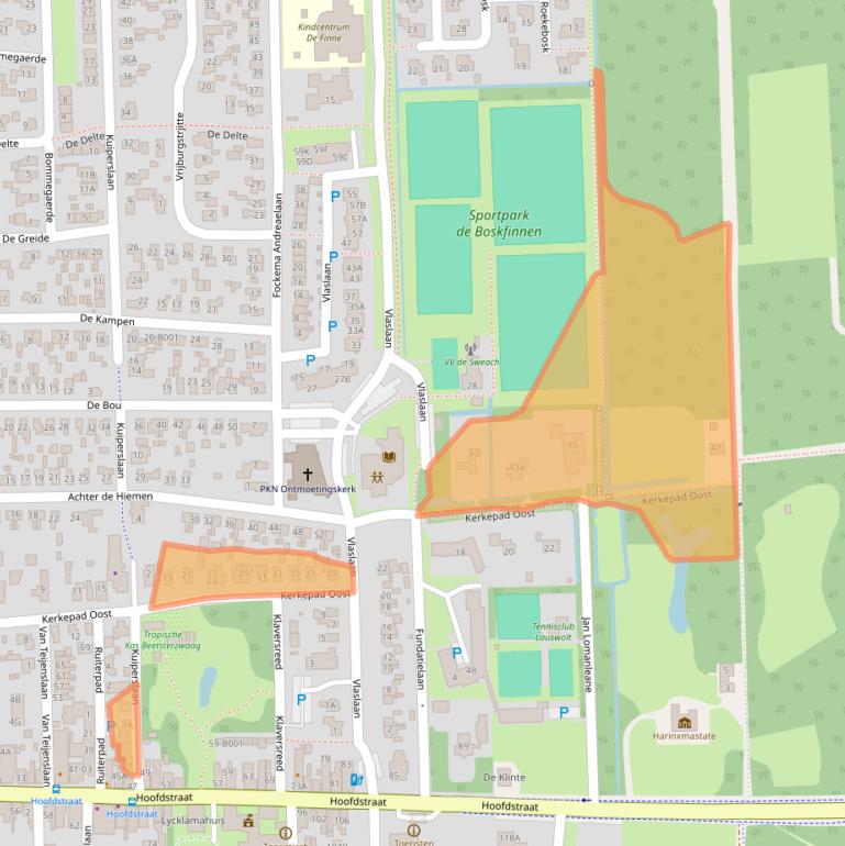 Kaart van postcodegebied 9244CC.