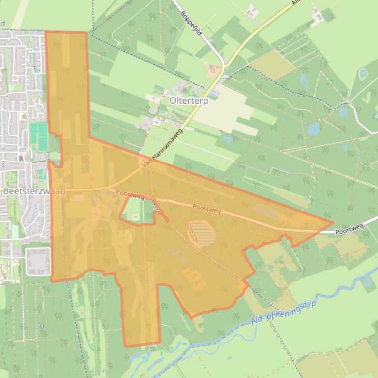 Kaart van postcodegebied 9244CJ.