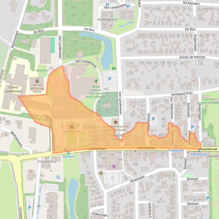 Kaart van postcodegebied 9244CL.