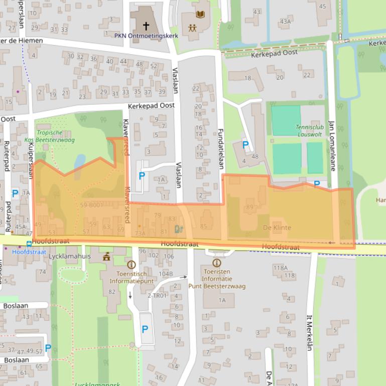 Kaart van postcodegebied 9244CM.