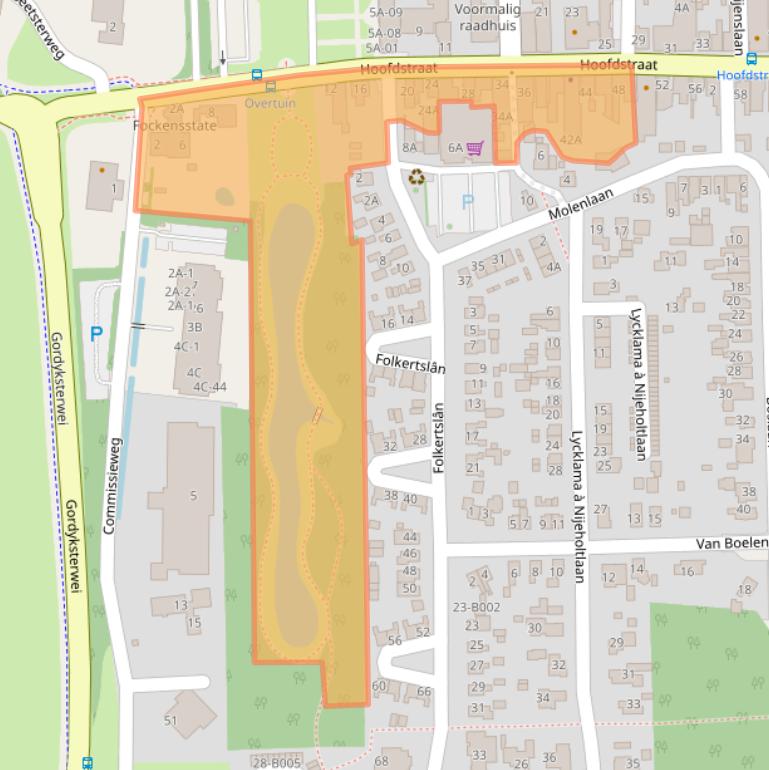 Kaart van postcodegebied 9244CN.