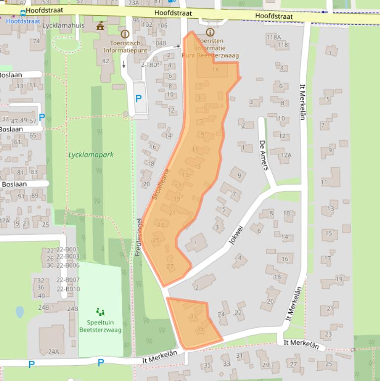 Kaart van postcodegebied 9244CS.