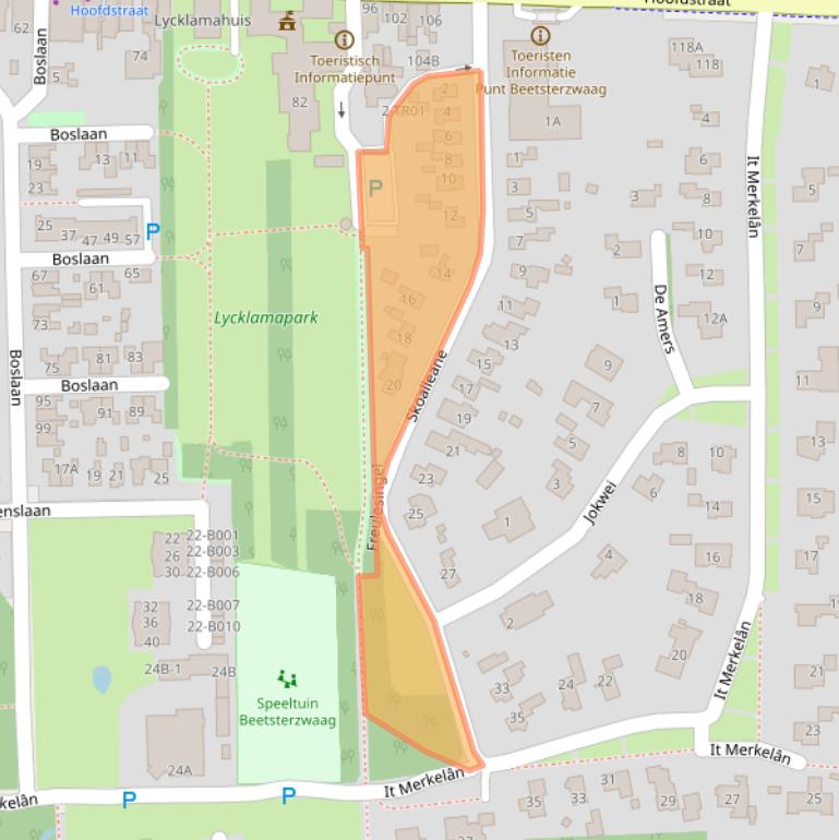 Kaart van postcodegebied 9244CT.