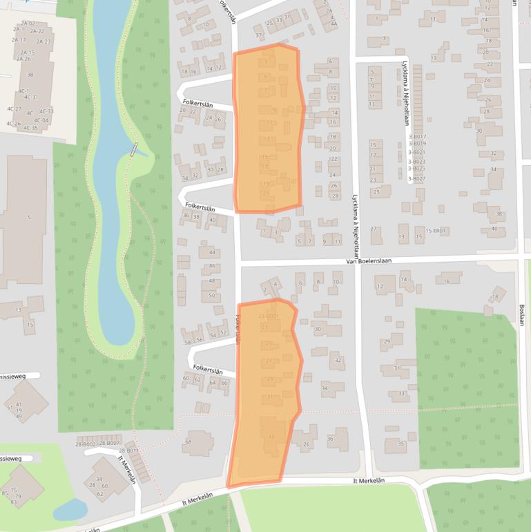 Kaart van postcodegebied 9244EB.