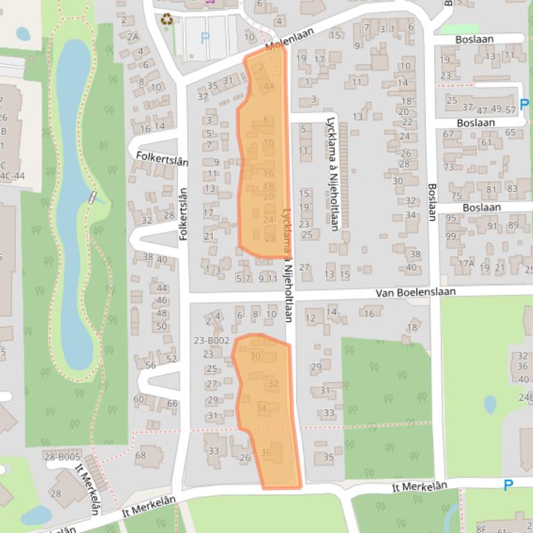 Kaart van postcodegebied 9244EG.