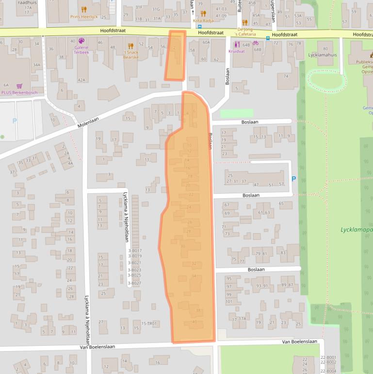 Kaart van postcodegebied 9244EK.