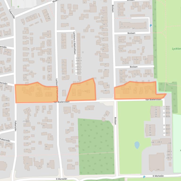 Kaart van postcodegebied 9244EL.
