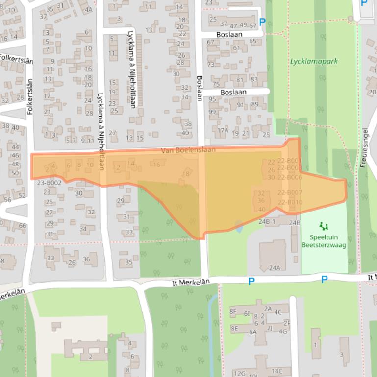 Kaart van postcodegebied 9244EM.