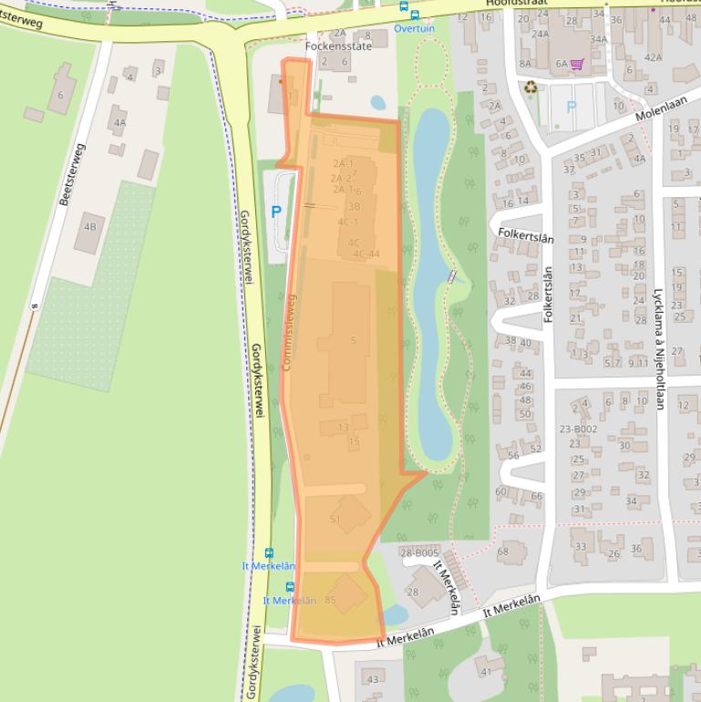 Kaart van postcodegebied 9244GB.