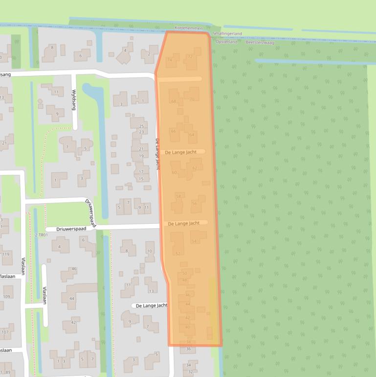 Kaart van postcodegebied 9244HP.