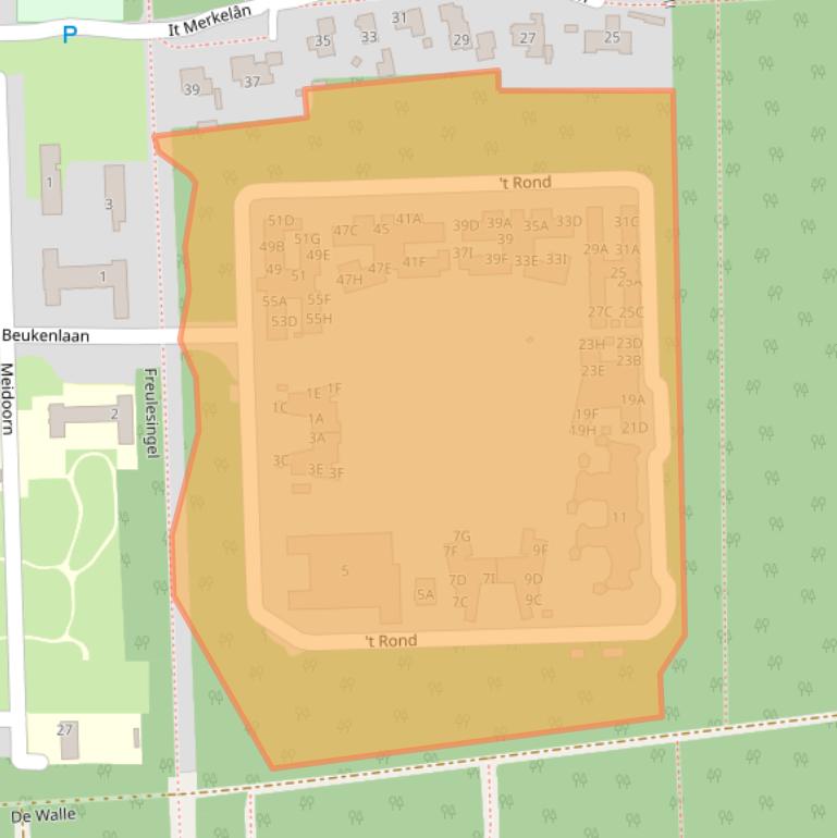 Kaart van postcodegebied 9244JD.