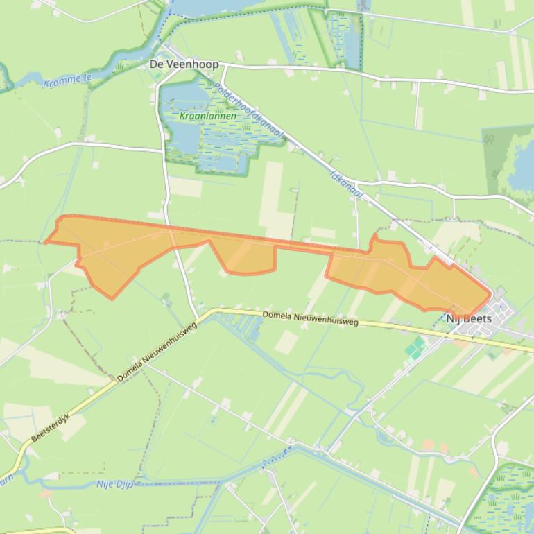 Kaart van postcodegebied 9245HA.