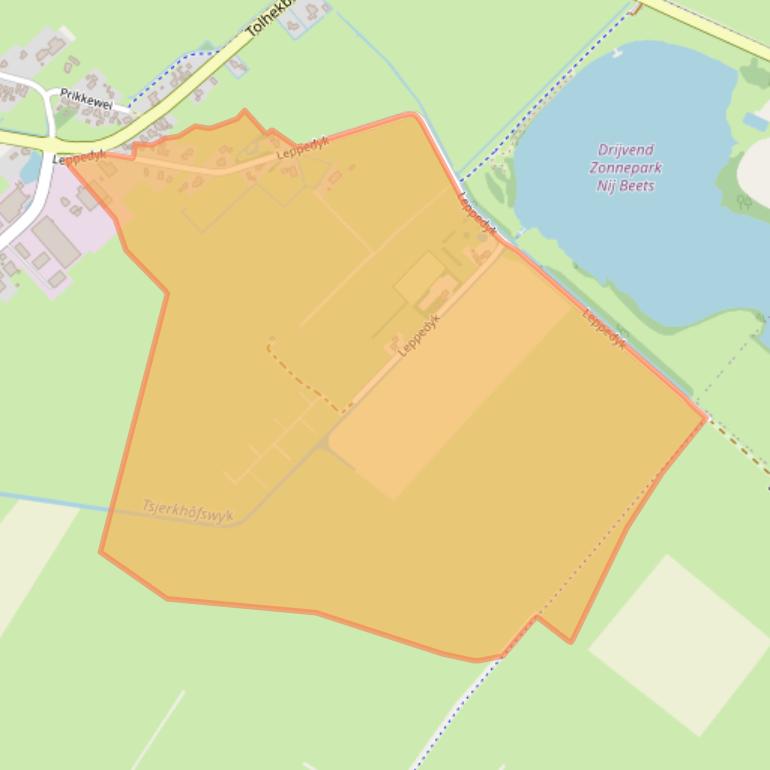 Kaart van postcodegebied 9245HB.