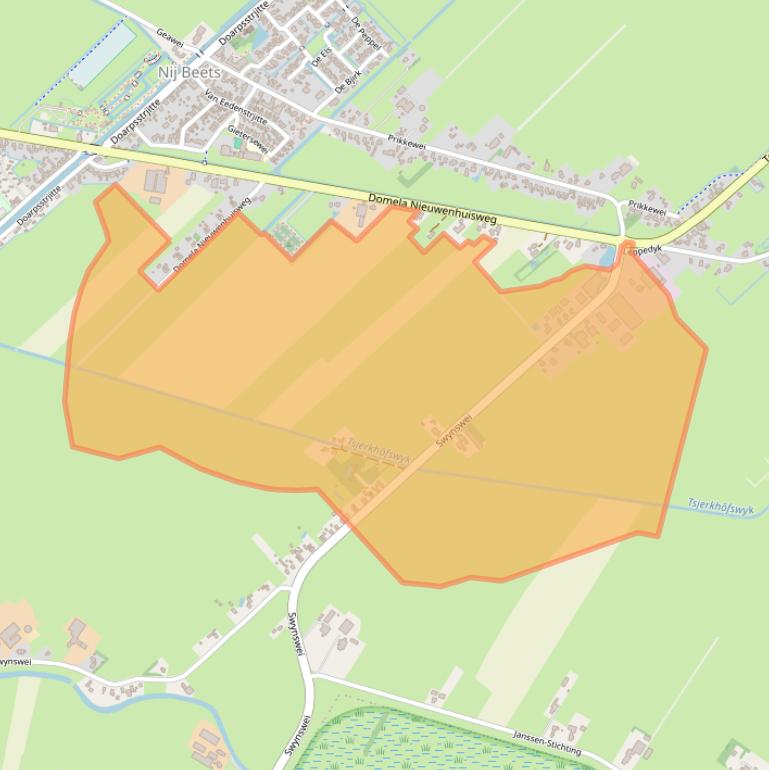 Kaart van postcodegebied 9245HE.