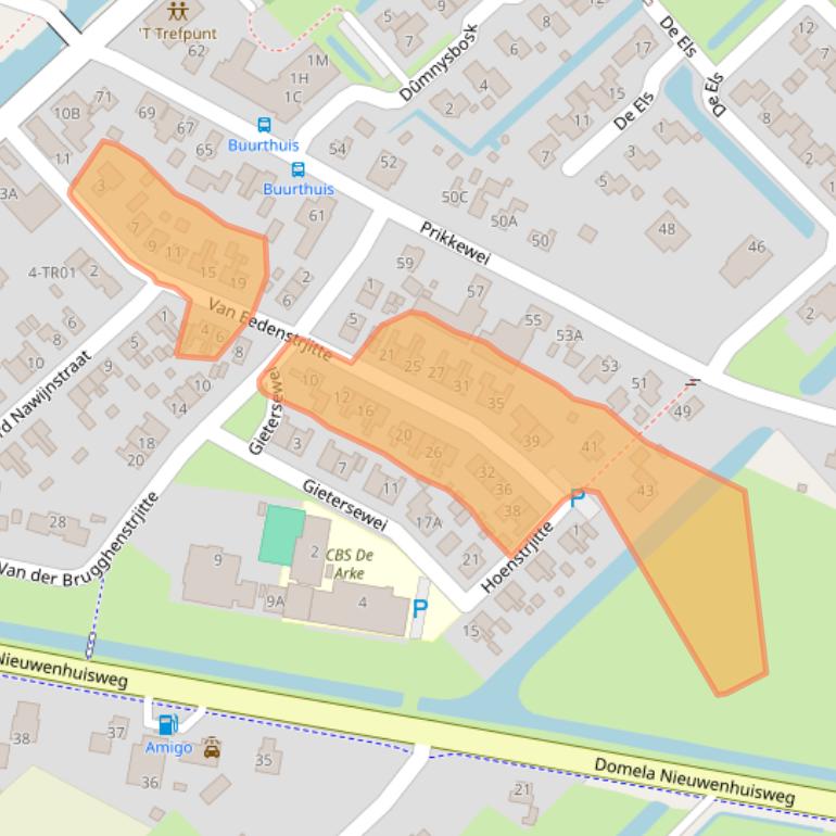 Kaart van postcodegebied 9245HL.