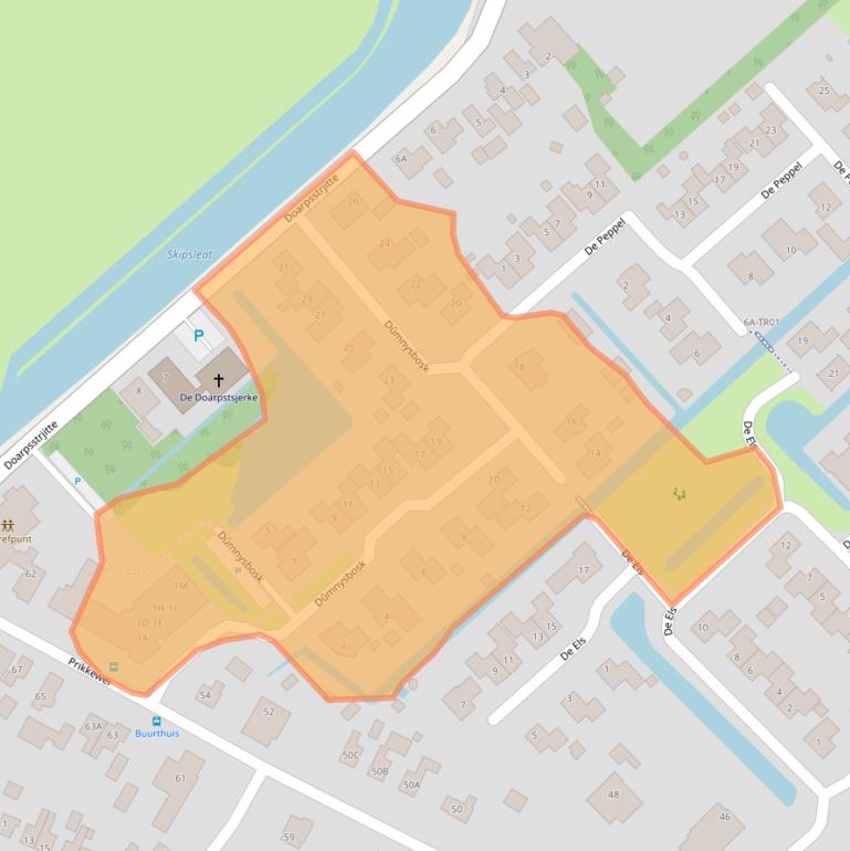 Kaart van postcodegebied 9245JA.