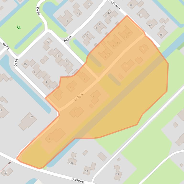 Kaart van postcodegebied 9245JD.