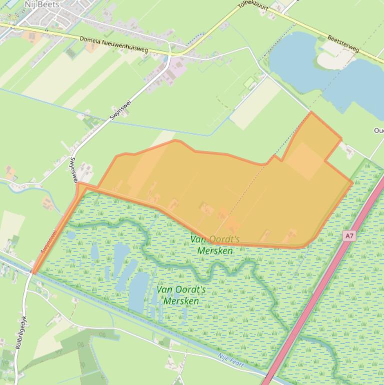 Kaart van postcodegebied 9245VJ.