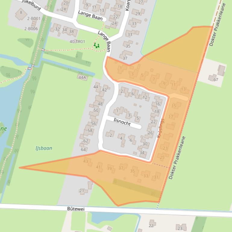 Kaart van postcodegebied 9247EK.