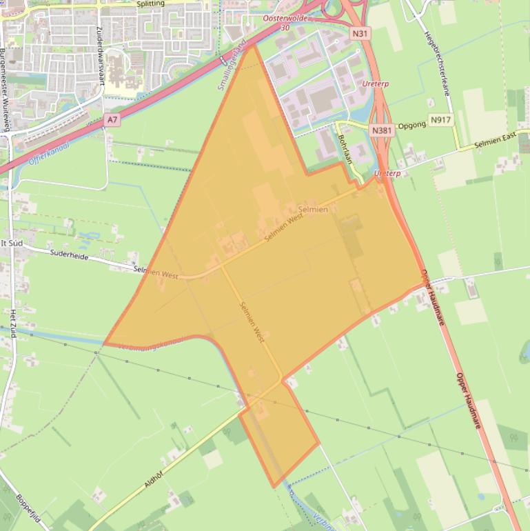 Kaart van postcodegebied 9247TS.