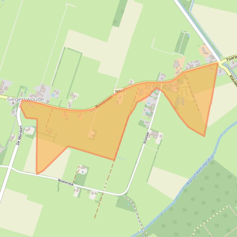 Kaart van postcodegebied 9248KX.