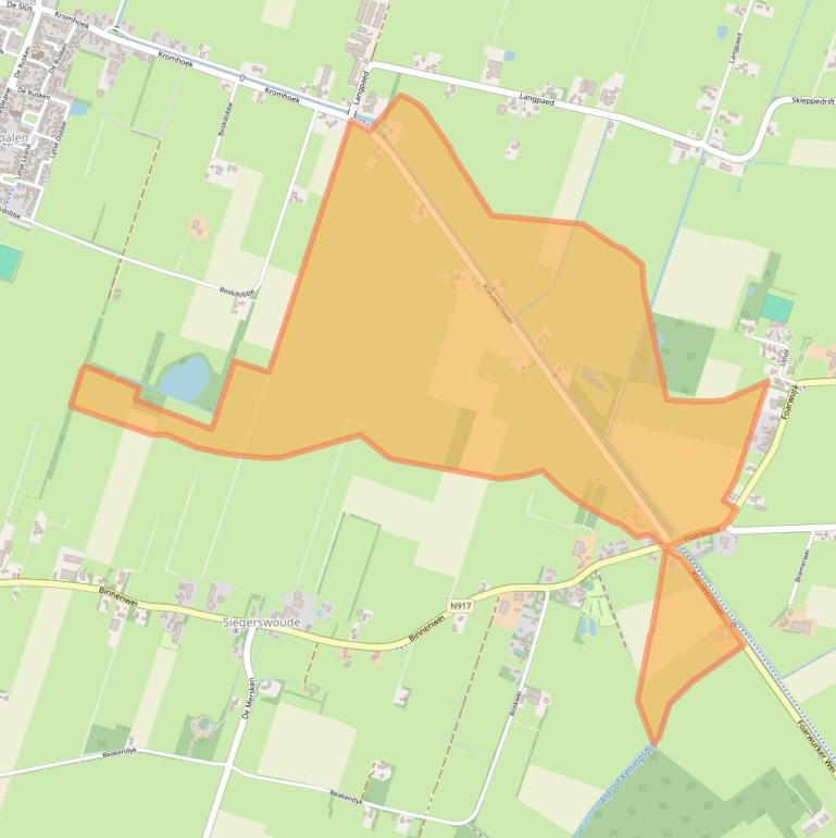 Kaart van postcodegebied 9248SE.