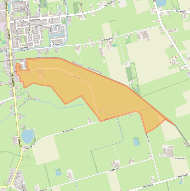 Kaart van postcodegebied 9248SP.