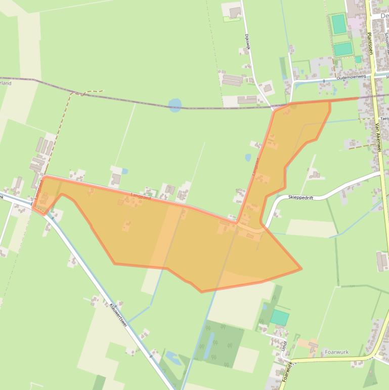 Kaart van postcodegebied 9248SZ.