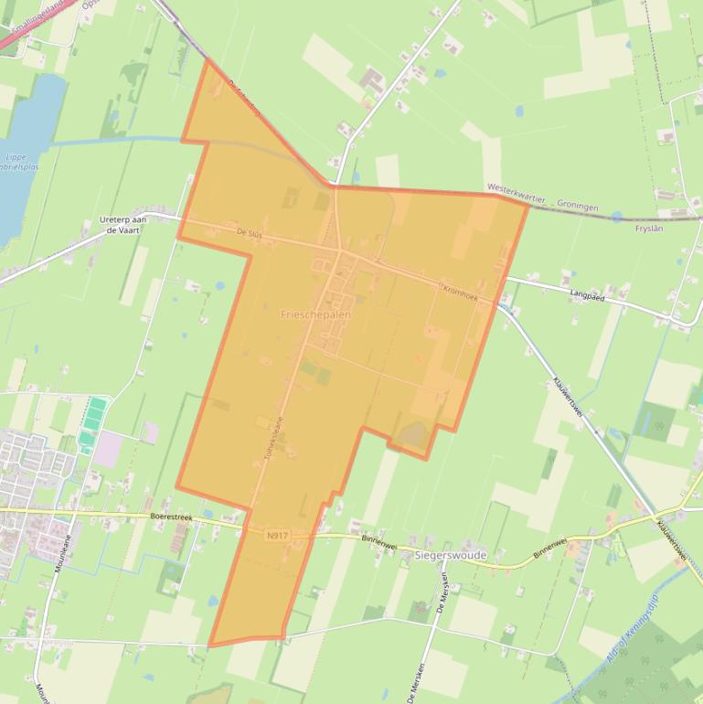 Kaart van postcodegebied 9249.